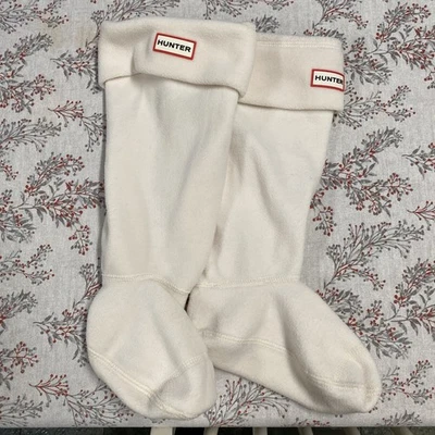 Hunter Original Womens Cream Tall Fleece Boot Socks Size M5-7  See Pics - Image 1 of 4