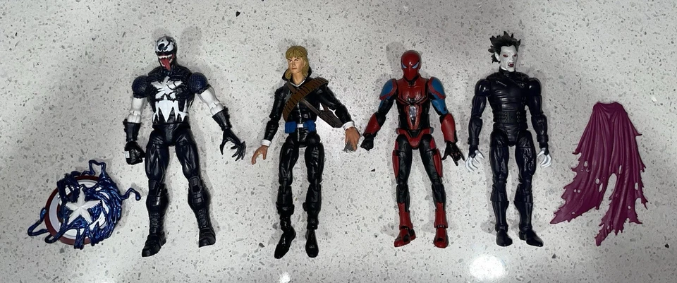 LOTE Marvel Legends Longshot Capitão América Venomizado Morbius Homem-Aranha Mark 3 - Imagem 1 de 2