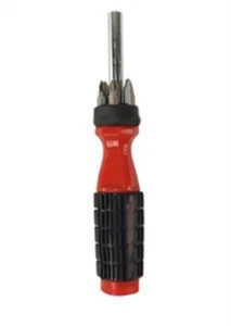 6-in-1 Flathead Slotted & Phillips Screwdriver Red Multi Bit Free Shipping - Picture 1 of 5