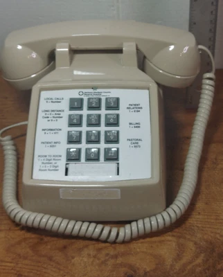 Cortelco ITT 250044-VBA-44M Telephone Retro Push Button Desk Phone - Image 1 of 4