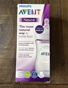 Philips AVENT 9oz Natural Baby Bottle, Natural Latch On, BPA Free, 1month+ - Picture 1 of 6