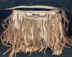 REBECCA MINKOFF~METTALIC COPPER~Fringe~Boho~Crossbody~Trendy Color - Picture 1 of 13