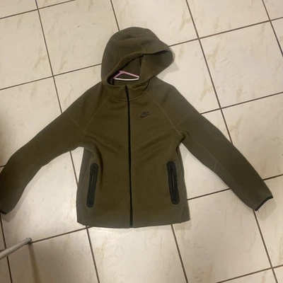 Sudadera con capucha Nike Sportswear Tech polar Windrunner para hombre pequeña/niños XL verde cremallera  Foto 1 de 4