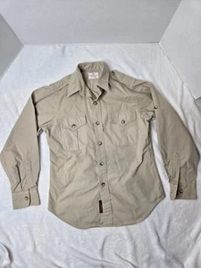 Vintage Abercrombie & Fitch Mens Med Brown Safari Khaki Combed Cotton Oxford - Picture 1 of 12