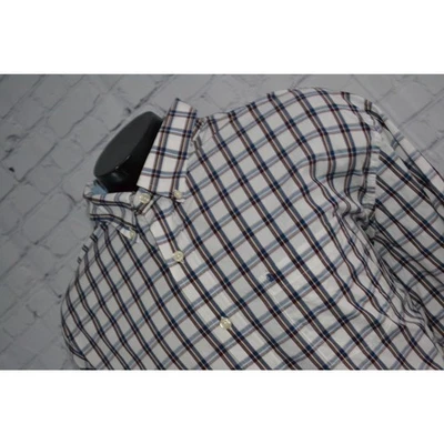 IZOD Dress Shirt Size 3XL Blue Brown Plaids Long Sleeve Cotton - Image 1 of 4