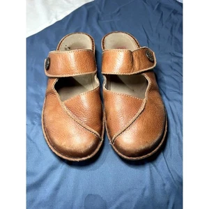 BERKEMANN berkoflex clog brown leather mule wedge shoes womes 8 comfort - Picture 1 of 7