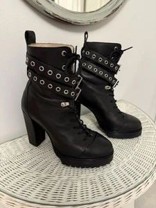 Black Leather Diesel Boots Size 9 Woman’s  - Picture 1 of 18