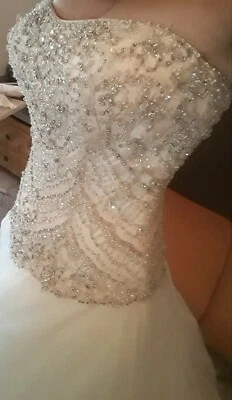Abito da sposa Eddy K ct147 avorio e argento. Collezione 2017 taglia 8. affare - Immagine 1 di 4