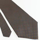 Polo Ralph Lauren Black Tan Red Geometric Check Short Print Silk Tie