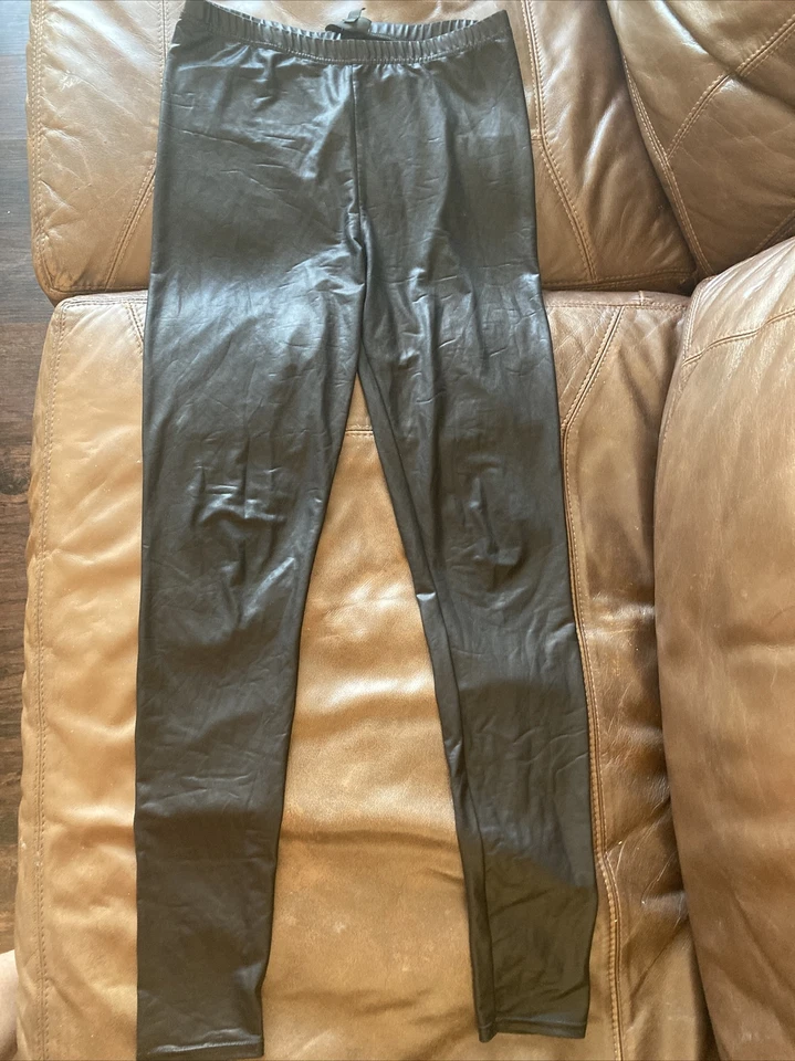 Topshop Negro Plisado Como Ajustado Leggings Pantalones Para Mujer EE. UU. Talla 8 UK 12 Foto 1 de 4