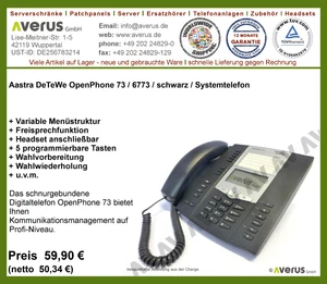 Aastra/DeTeWe/Mitel OpenPhone 73 6773 Systemtelefon / Rg. incl. MwSt. - Zdjęcie 1 z 1
