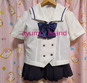 E146 ^_^ Japanese Genuine SchoolGirl Uniform Summer. Navy. M. VGood~Excellent. - Picture 1 of 14