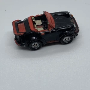 Micro Machines Galoob Vintage Car Porsche 911 Convertible Black Red  1987 - Picture 1 of 3