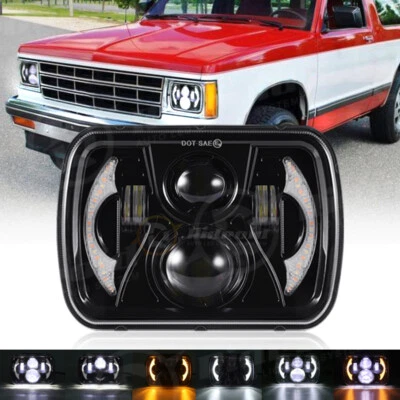For 82-93 Chevy S10 Blazer GMC S15 7X6 Projector Halo LED Headlight Hi/Lo Beam - Image 1 of 4