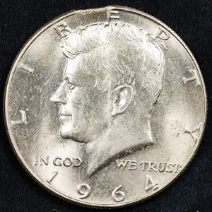 Medio dólar de plata 1964-P BU Kennedy planchet recortado - Imagen 1 de 4