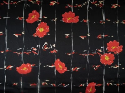 Stretch Seide Vintage Design Blüten110 cm breit Meterware - Bild 1 von 4