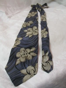 Vintage Preferred Stock silk Necktie slate blue gray black - Picture 1 of 3
