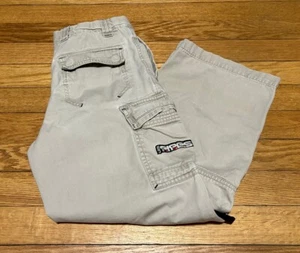 Vtg Y2K Lee Pipes JNCO Style Skater Baggy Khaki Cargo Pants Youth Size 10 - Picture 1 of 13
