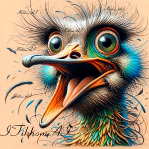 Digital Art Picture Animals Birds Ostrich Anime Wallpaper Desktop Background - Picture 1 of 1