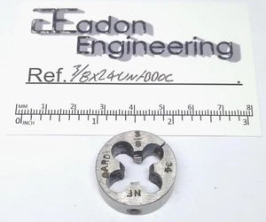 3/8" x 24TPI UNF (Unified National Fine) Button Die, HSS. - Picture 1 of 2