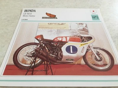 Tarjeta Moto Honda CB500R Moryo Sumya CB 500 R 1972 Colección Atlas Motocicleta - Imagen 1 de 2