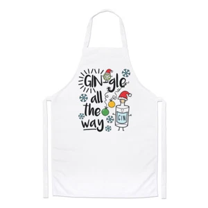 Gin-gle All The Way Chefs Apron Funny Gin Jingle Christmas Secret Santa Cooking - Picture 1 of 1
