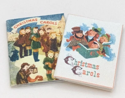 THE LITTLE BOOK CO Puppenhaus 1:12 Maßstab Miniatur Musikbücher, Weihnachtslieder x 2