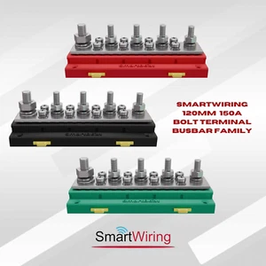Busbar 150A with Cover, 12v – 48v, 120mm, Bolt Terminals - Picture 1 of 12