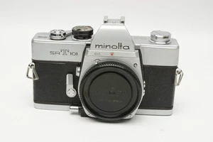 Minolta SRT-101 Chrome 35mm SLR Body Only, cap+manuals+new seals, Tested - Picture 1 of 14