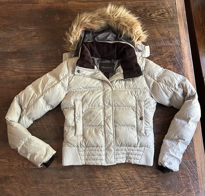 Marmot Grey Women’s XS 700 Fill Down Puffer Coat With Detachable Faux Fur Hood - Image 1 of 4