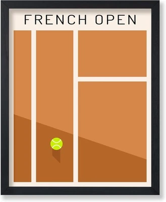 Póster de tenis abierto francés, arte de pared deportivo y de Grand Slam, regalo para atletas Foto 1 de 4