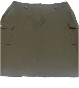 Talbots Damen Armeegrün Militär Cargo Tasche Gerader Rock Wolle Gefüttert 16P - Bild 1 von 13