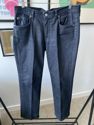 7 For All Mankind Austyn Jeans Denim Relaxed Straight Wide Leg Dark Blue 34/30 - Image 1 of 4