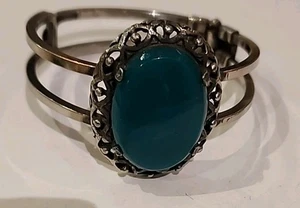 Silver Green Onyx Bracelet 37g. S5 - Picture 1 of 5