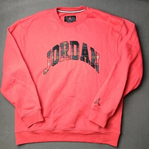 Jordan Sweatshirt Mens Large Plaid Patch Crewneck Pullover Jumpman DV1574-612 - Picture 1 of 10