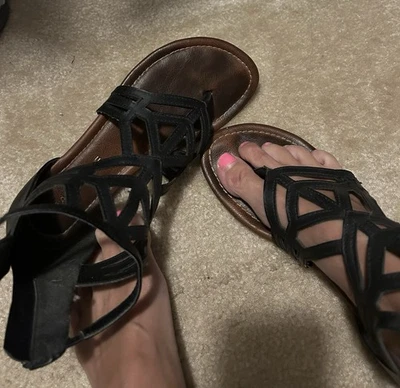 Sandalias usadas con cremallera trasera para mujer talla 7 Foto 1 de 4