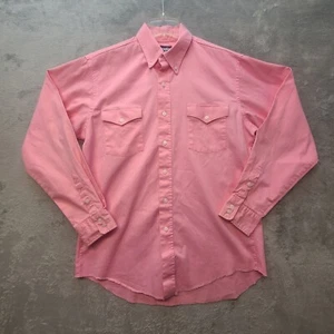 Vintage Wrangler Shirt Mens 16x34x34 Brushpopper Cowboy Cut X Long Tails USA - Picture 1 of 15