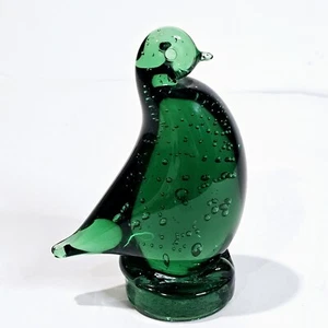 Blown Art Glass Green Bird - Picture 1 of 7