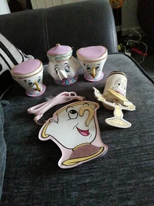 Disney Beauty And the Beast chip, Mrs Potts, Lumiere Purse Bundle - Picture 1 of 9