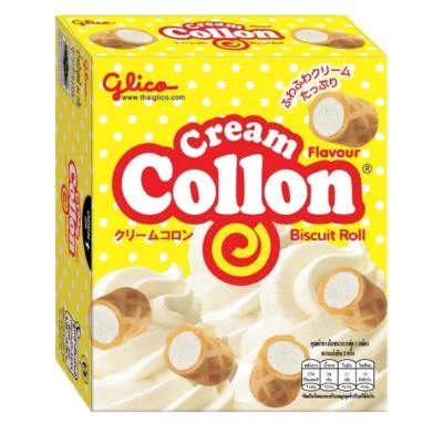 Glico Collon Snack CREMA Sabor Crujiente Galleta Material Suave Crema Galleta Rollo 41g Foto 1 de 3