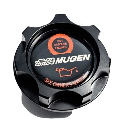 ALUMINUM ENGINE BLACK OIL CAP FOR HONDA & ACURA MUGEN RED CIVIC EK9 EG ACCORD 35 - Image 1 of 3