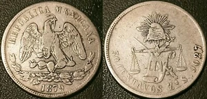Mexique - République - 50 centavos Z' S argent 1879 Zacatecas ! KM#407.8 - Imagen 1 de 1