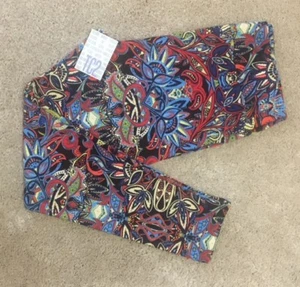 NUEVO CON ETIQUETAS ~ Leggings LuLaRoe ~ TC2 ~ FLORES Y CACHEMIRA ~ NEGRO AZUL ROJO Floral 18+ Nuevos - Imagen 1 de 4