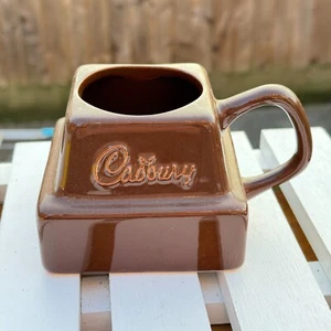 CADBURY BROWN CERAMIC CHOCOLATE BAR MUG VINTAGE RETRO SQUARE COFFEE CUP RARE - Foto 1 di 5