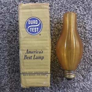 Vintage Duro-Test 40W Amber H19 Chimney Lightbulb H1952-DTA 120/5V Made in USA - Picture 1 of 14