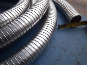 2 in EXHAUST FLEX PIPE 2" ID x 1.5 FT (18 ins.)Galvanized Flexible Steel Tubing - Picture 1 of 1