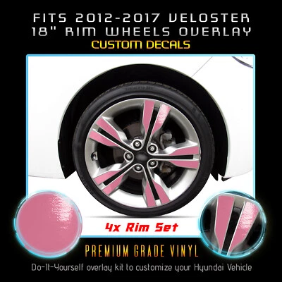 适用于 2012 - 2017 现代 Veloster 18 英寸轮辋 x4 口音贴花 - 光面哑光 — 第 1/4 张图片