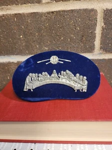 Last Supper Jesus Disciples Pewter Hand Finished Velvet Plaque Made In Italy - Picture 1 of 6