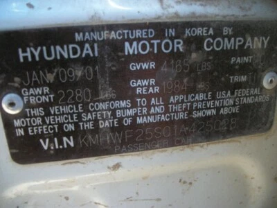 Used Front Right Drive Axle Shaft fits: 2001 Hyundai Sonata Front 2.4L w/o ABS A - Изображение 1 из 4