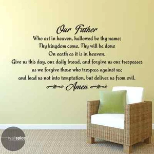 Our Father Lords Prayer Vinyl Wall Decal Sticker Religious God Scripture Pray - Picture 1 of 3